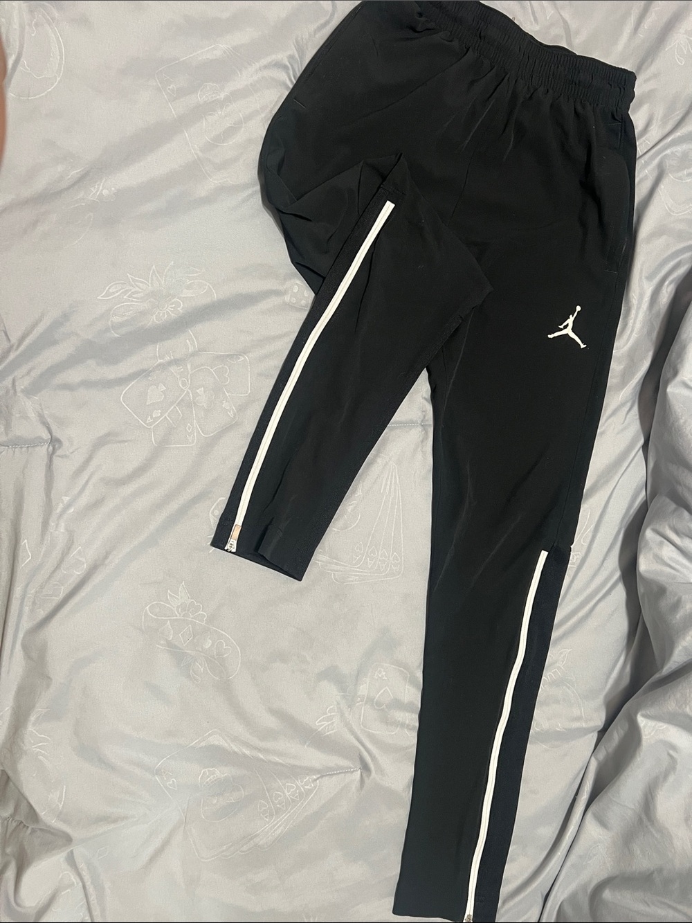Jordan Black Joggers with White Side Stripe